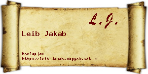 Leib Jakab névjegykártya